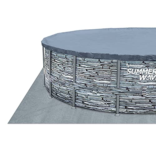 Summer Waves 18ft Elite Frame Above-Ground Pool with Filter Pump, Ladder & Pool Cover Gray