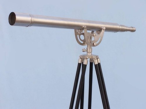 Hampton Nautical Floor Standing Anchormaster Telescope Brushed Nickel 65