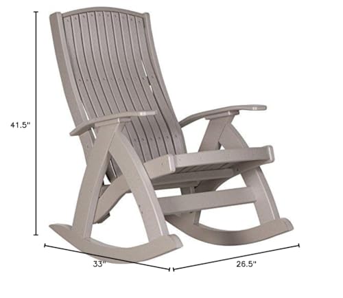 LuxCraft Poly Comfort Rocker Plastic Outdoor Rocking Chair Weatherwood