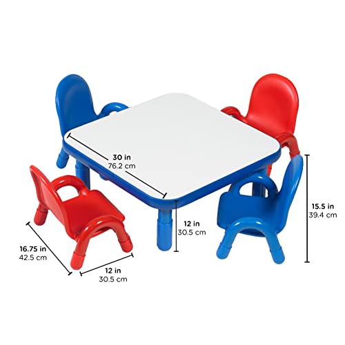 Children's Factory Angeles BaseLine Kids Table and Chair Set Blue-Red