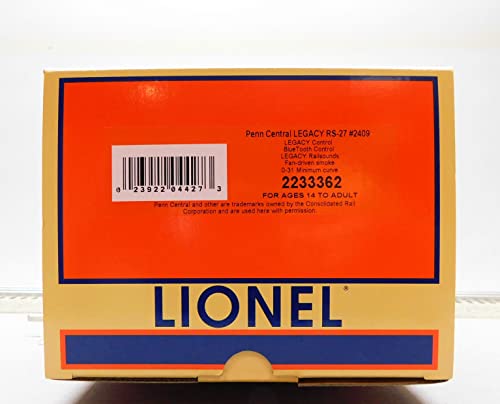 Lionel Penn Central Legacy RS-27 Diesel Locomotive Engine #2409 O Gauge Black