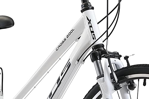 XDS Women's Cross 200 21-Speed Step-Through Hybrid Bicycle White