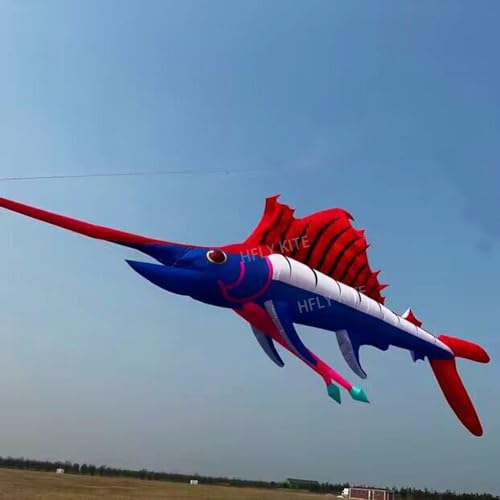 Yingfeida HFLY Large 17m Inflatable Swordfish Kite Red White Blue