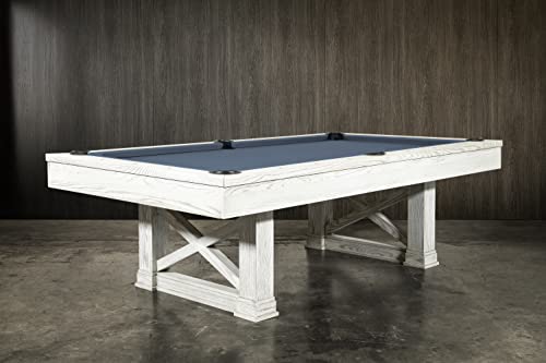 Empire USA Agriturismo Slate Pool Table with Premium Billiard Accessories 8FT Whitewash