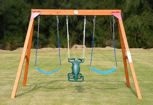 DOLPHIN PLAYGROUND T Glider Swing Set for Kids Outdoor Play Equipment