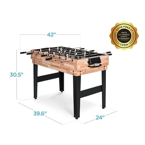 Fast Furnishings 10-in-1 Combo Game Room Table Set Brown