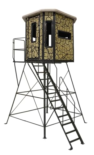 MUDDY Muddy Bull Box Blind with Tower Base, Steel Wall Construction, Cracked Mud Camo Multi