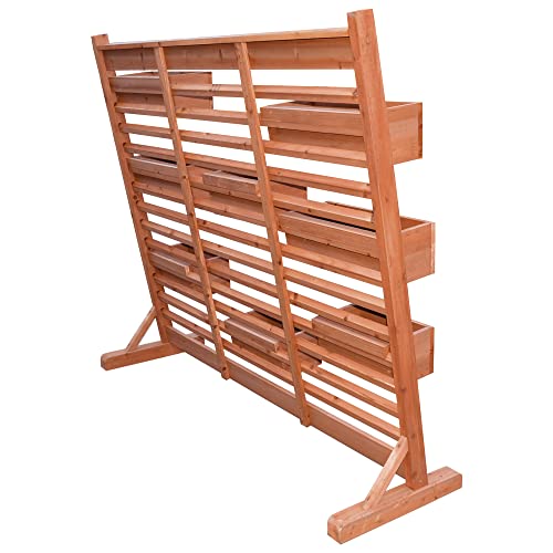Leisure Season Vertical Garden Wall Planter Medium Brown