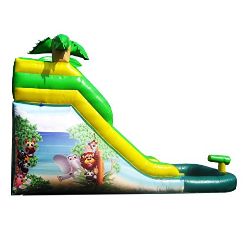 JumpOrange 12' Safari Water Slide Inflatable with Splash Pool Green