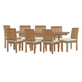 America Luxury - Outdoor Side Dining Chair and Table Set, Wood, Modern, White