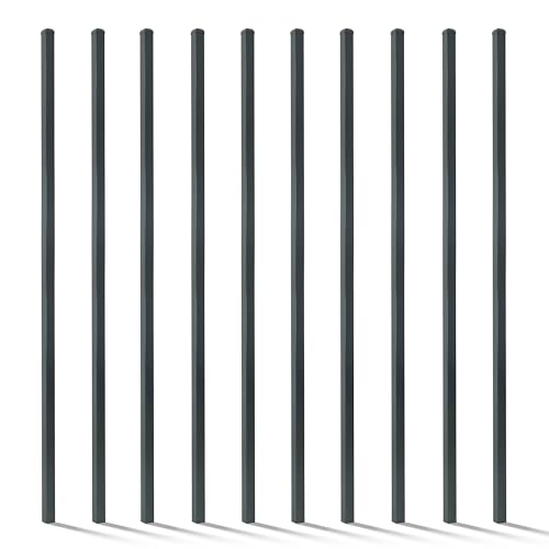Fencer Wire Heavy Duty 8FT Outdoor Steel Fencing Border Post Pack of 10 Black