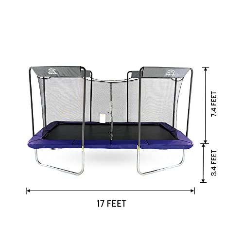 Skywalker Trampolines 17ft Rectangle Olympic-Sized Trampoline with Enclosure Blue
