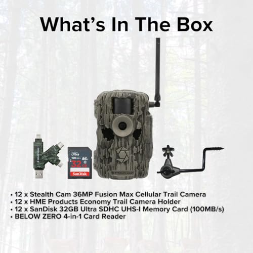 Stealth Cam 36MP Fusion Max Cellular Trail Camera Bundle with 32GB Memory Card and Accessories