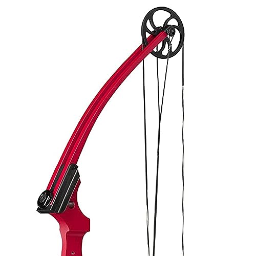 GENESIS Archery Compound Bow Adjustable Draw Length 15"-30" & Weight 10-20 lbs Right-Handed Red