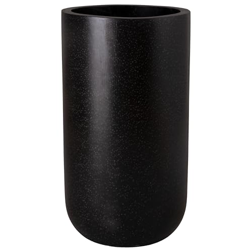 Emissary Terrazzo Round Planter 20in. L x 35in. H Terrazzo Black