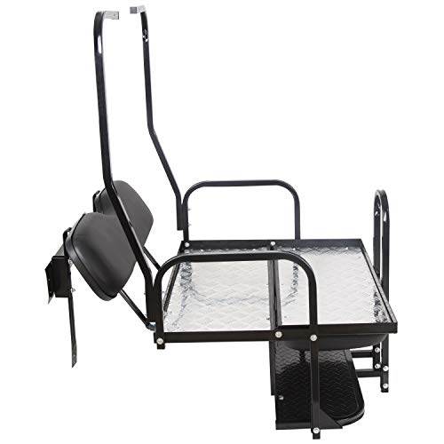 KUAFU Rear Flip Back Seat Compatible with Club Car DS Model Golf Cart Black