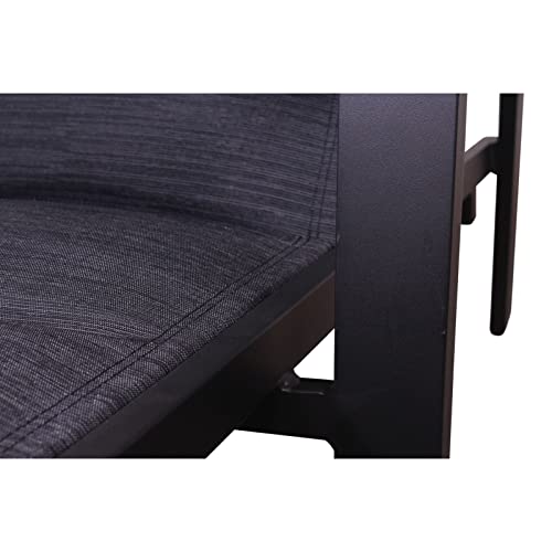 Courtyard Casual Santorini Collection 2-Piece Padded Sling Chaise Lounge Chairs Black