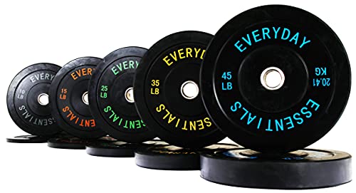 BalanceFrom Olympic Bumper Plate Weight Plate Set Black