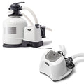 Intex Sand Filter Pump with Saltwater System Maintenance Set Black