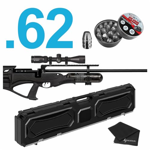 Wearable4U Hatsan Piledriver Bullpup .62 Cal PCP Air Rifle Bundle with Scope, Cleaning Cloth, and Ammo