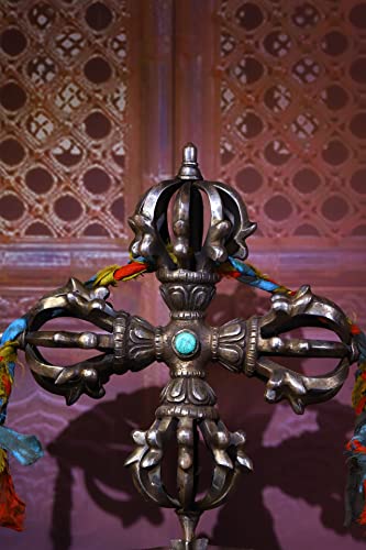Generic Tibetan Temple Collection Skull Head Cross Nine Shares Vajra Magic Weapon