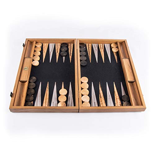 WE Games Luxury Cork & Wooden Backgammon Set 19" Handcrafted Greece Multicolored