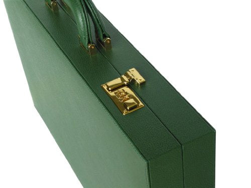 Zaza & Sacci Leather Backgammon Set Microfiber Surface 23" Green