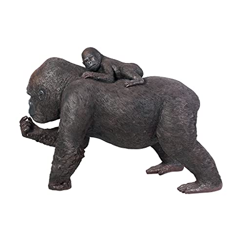 Design Toscano Lowland Gorillas Mother & Child Ape Statues Full Color