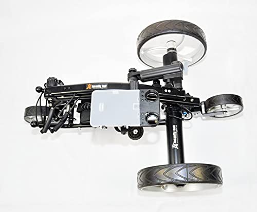 Insanity Golf Electric Golf Trolley Cart with Remote Control, Aluminum Frame, 24V 12Ah Lithium-Ion Battery - Black Cart, Silver Wheels