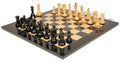 The Chess Store Zagreb Series Chess Set Ebonized & Boxwood with Black & Ash Burl Board - 3.25" King