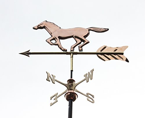 Accentua Olympia Cupola with Horse Weathervane 24 in. Square 52 in. High White With Copper Roof