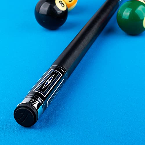 KATANA KAT16 Pool Cue Black Stained with Colorful Inlays - 19oz