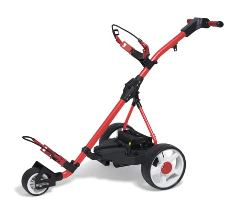 Super E Caddy The Weekender 3-Wheel Electric Golf Cart Lightweight Portable Folding Electric Golf Push Cart Red