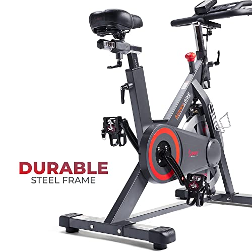 Sunny Health & Fitness Premium Indoor Cycling Smart Stationary Bike Grey