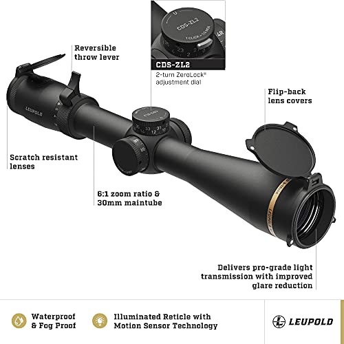 Leupold VX-6HD 3-18x44 CDS-ZL2 Side Focus Illuminated TMOA Reticle Riflescope Matte