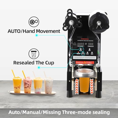 Euker Automatic Cup Sealing Machine Electric 110V Black