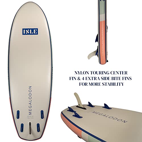 ISLE Surf and SUP Megalodon Inflatable Paddle Board & iSUP Bundle Seafoam/Peach