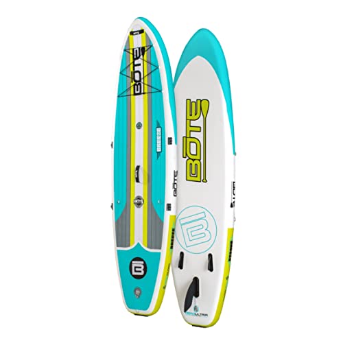 BOTE 10' FT 8" Breeze Aero Inflatable Stand Up Paddle Board Full Trax Citron