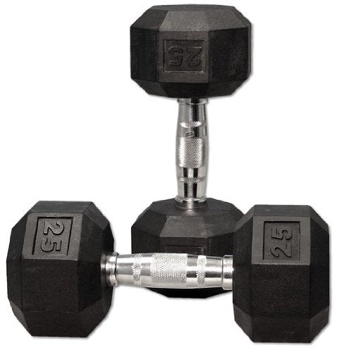 Ader Octagon Rubber Dumbbells 5-60 LB (780LB) w/ 2 Tier 72" Dumbbell Rack