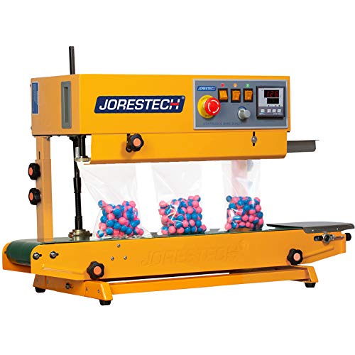 JORESTECH Industrial Continuous Band Sealer for Plastic & Laminated Bags with Digital Temperature Control Orange