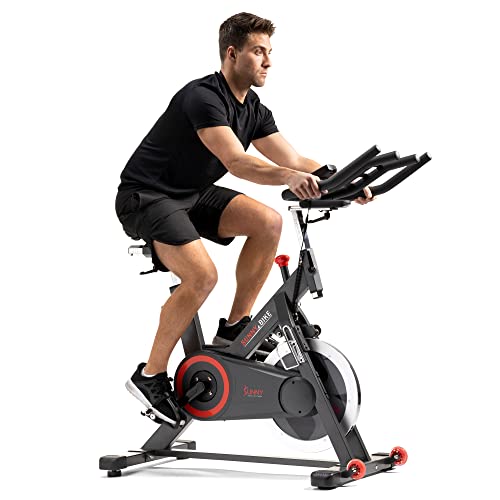 Sunny Health & Fitness Premium Indoor Cycling Smart Stationary Bike Grey