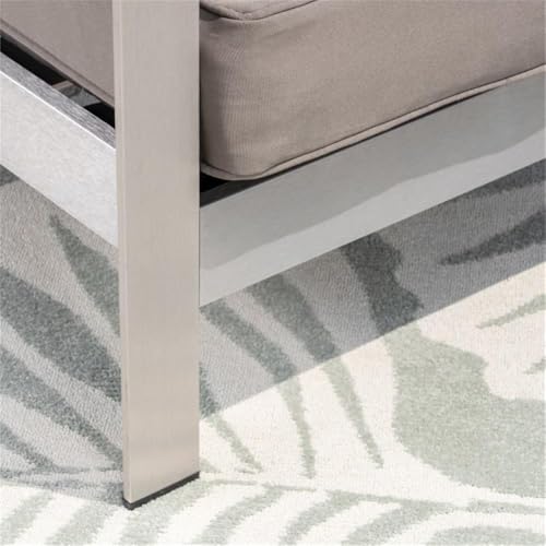Afuera Living 2 Piece Outdoor Aluminum Loveseat Set Silver