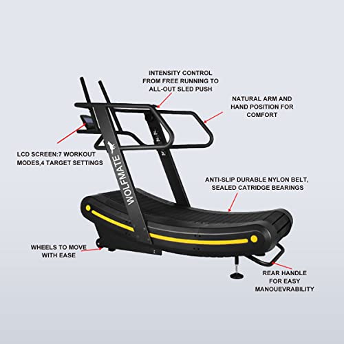 WOLFMATE Fitness Curved Treadmill Air Runner Black