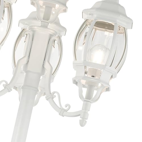 Livex Outdoor Post Light with Clear Beveled Glass Shades Black