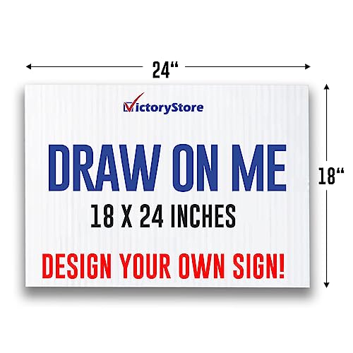 VictoryStore 18” x 24” Corrugated Plastic Blank Yard Signs White 500-Pack
