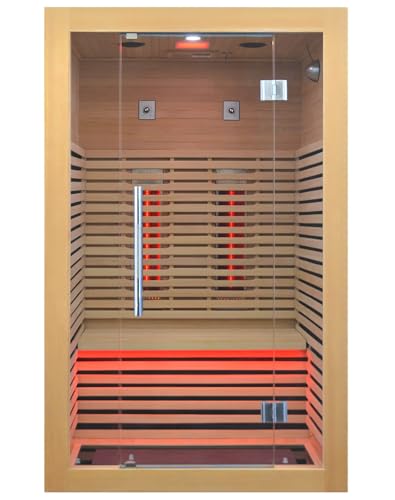 Kang Share Infrared Sauna Room 2 to 3 Person 1832W Low EMF + Carbon Plate Heater Indoor Dry Sauna, Home Spa Sauna, Wooden Canadian Hemlock KS-CG02