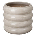 Emissary 23in Distressed White Stoneware Round Planter