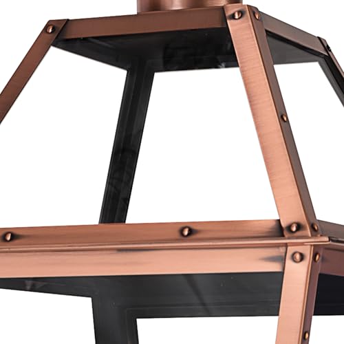 Quoizel Rue De Royal Charleston 4-Light Outdoor Post Lantern 26 Inch Aged Copper