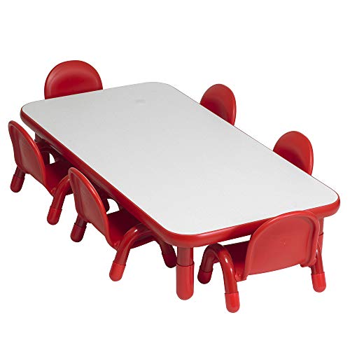 Angeles BaseLine Toddler Table & 6 Chairs Set Red