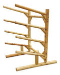Log Kayak Rack 4-place One-sided Kayak and SUP Rack Natural